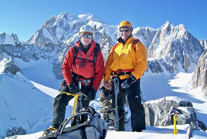 Gary and Kevin on the summit of Aiguille du Toule 3534m